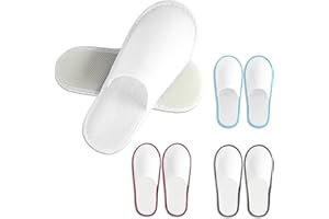 CarryEpic Disposable Slippers for Guest, 4 Pairs Spa Hotel House Slippers for Shoeless Home Bulk Indoor Slippers for Women Men Pantuflas Desechables Para Invitados Multicolor