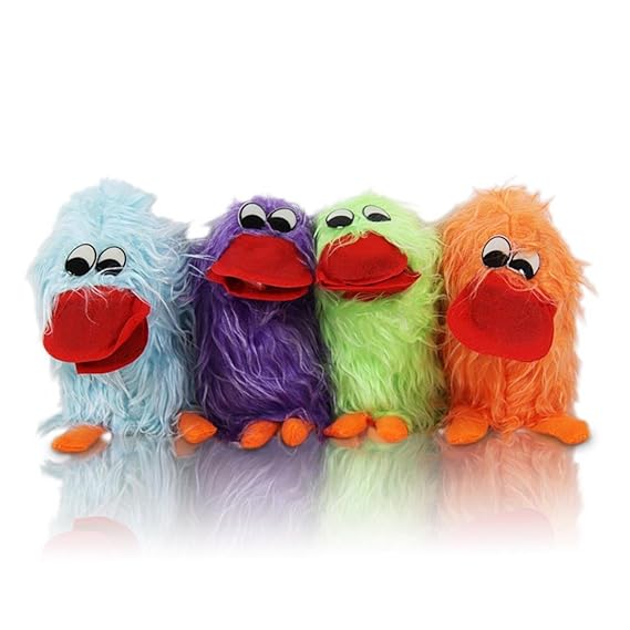 6 x HC-Handel 910706 Handpuppe Crazy Bird Zunge 20 cm Vogel verschiedene Farben