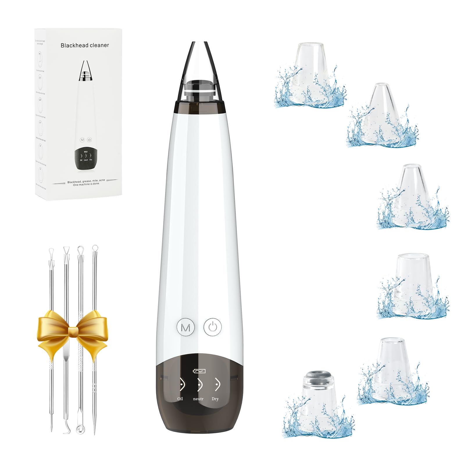 Photo 1 of 2025 Blackhead Remover Pore Vacuum,5 Suction Power,5 Probes,USB Rechargeable Blackhead Vacuum Kit-Facial Pore Cleaner Electric Acne Extractor Tool