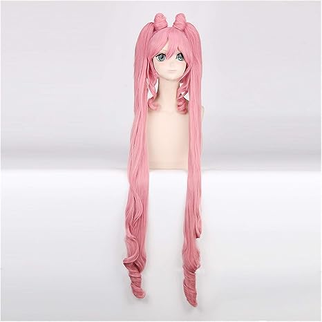 Amazon Co Jp パーティーウィッグセット コスプレウィッグ美少女アニメキャラクターキャラクターモデリングの女の子長い髪 ハロウィンや装飾品ファッション Color Pink ホーム キッチン