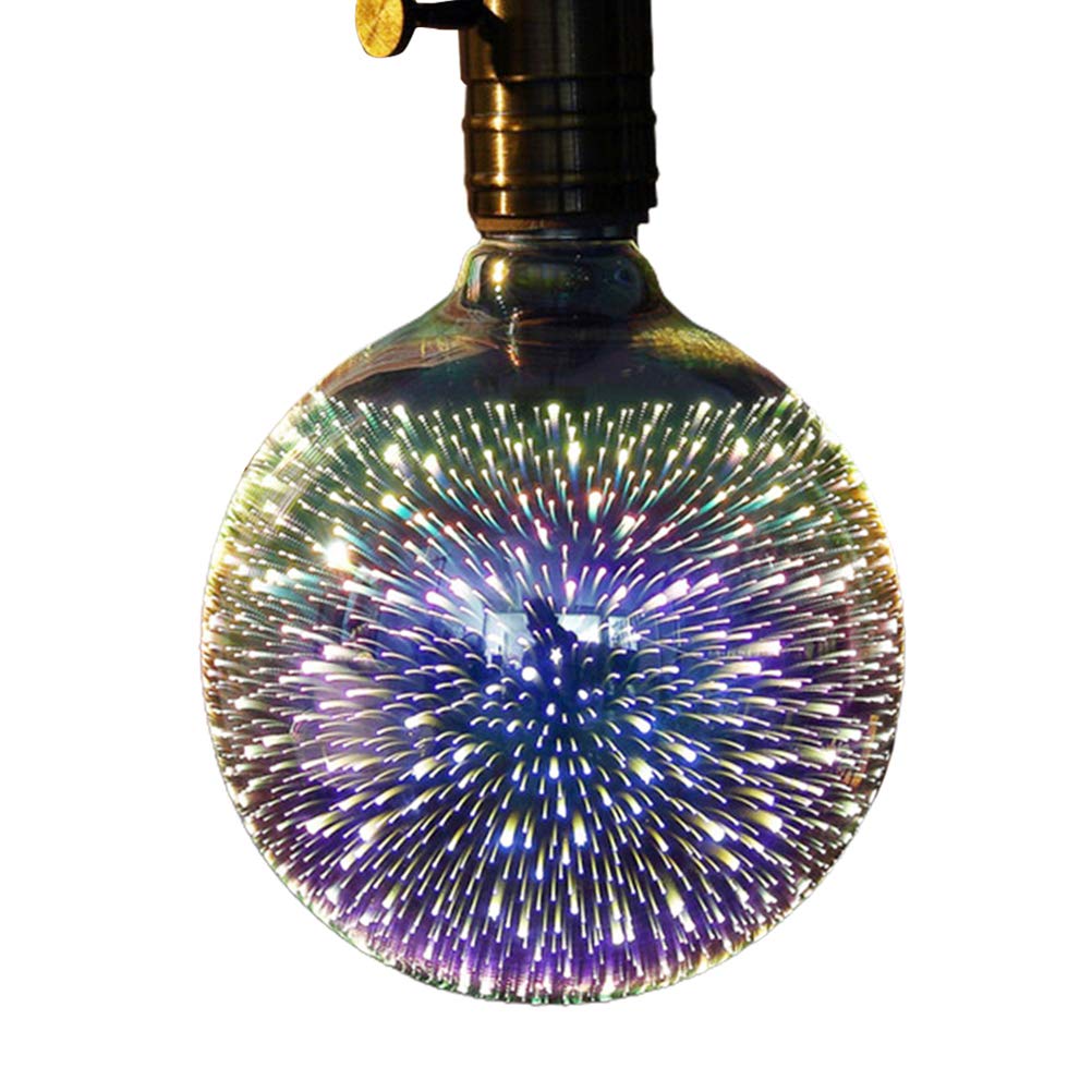 Macabolo 3D LED Star Light, E27, Vintage Colorful Night Light, Retro Glass Bulb, Home Decor, Fireworks