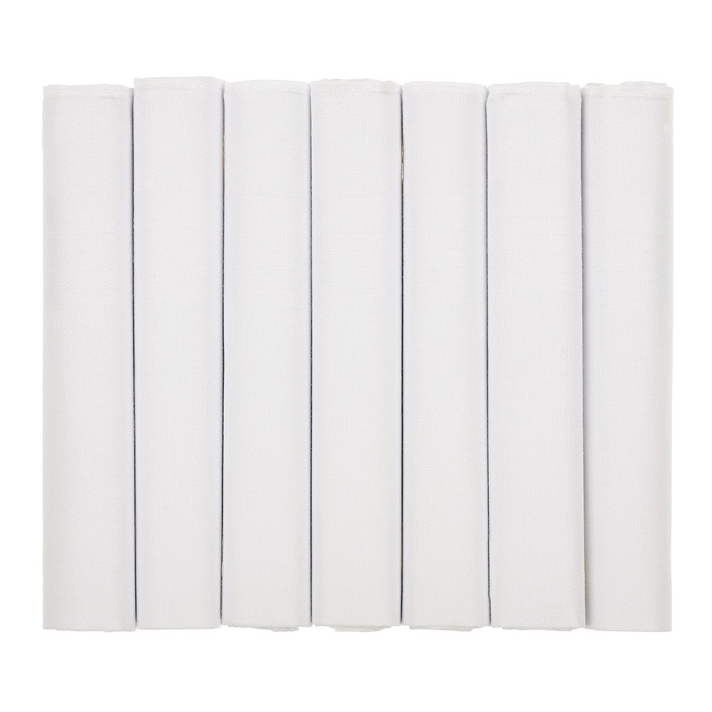 Mens White Handkerchiefs Quality Cotton Gents Hankies - 7 Pack GIFT BOXED