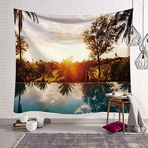 PinShang Pattern Wall Hanging Tapestry,Seaside Natural Scenery Series GT-000465 150x130 (Grinding)