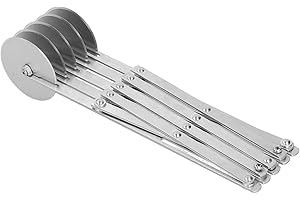 3 5 7 Wheel Pastry Cutter, 430 Stainless Pizza Slicer and Multi Round Dough Cutter with Handle, Roller Cookie Pastry Bread Kn