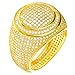 metaltree98 Iced Out Men Luxury Gold Tone All Around CZ Band Double Round Pinky Ring G 15644