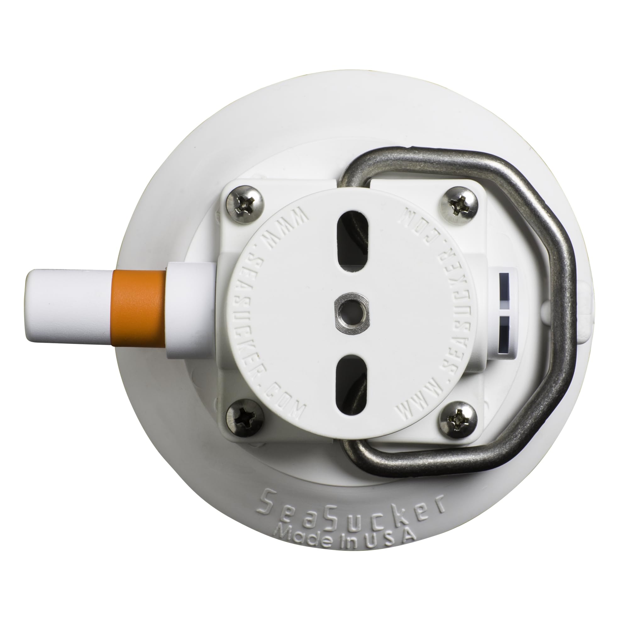 4.5" SeaSucker w/Flat-Top Stainless Steel D-Ring (White)