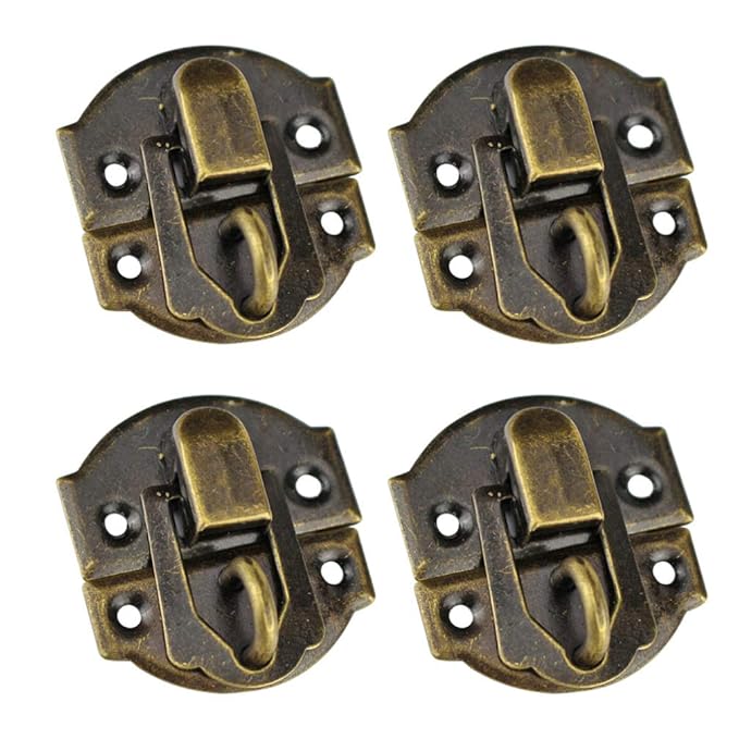 HEALLILY 10Pcs Antique Bronze Latch Wooden Box Bronze Tone Jewelry Box