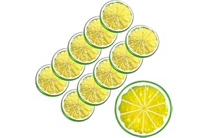 Hagao Fake Lime Slice Artificial Fruit Highly Simulation Lifelike Model for Home Party Decoration Green 10 pcs