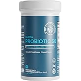 Prebiotics & Probiotics 50 Billion CFU for Women & Men - Time-Release Bifidobacterium Lactobacilli Probiotics for Digestive Health, Bloating Relief, USA-Made, Kosher Live Probiotics with Sunfibre FOS