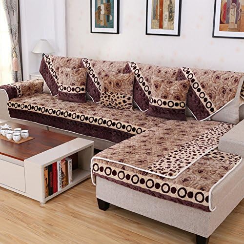 Sofa Covers, Herbst und Winter dick Flanell SofakissenStoff Mode schlüpfen kurze Plüschsofa Handtuch-D 70x120cm(28x47inch)
