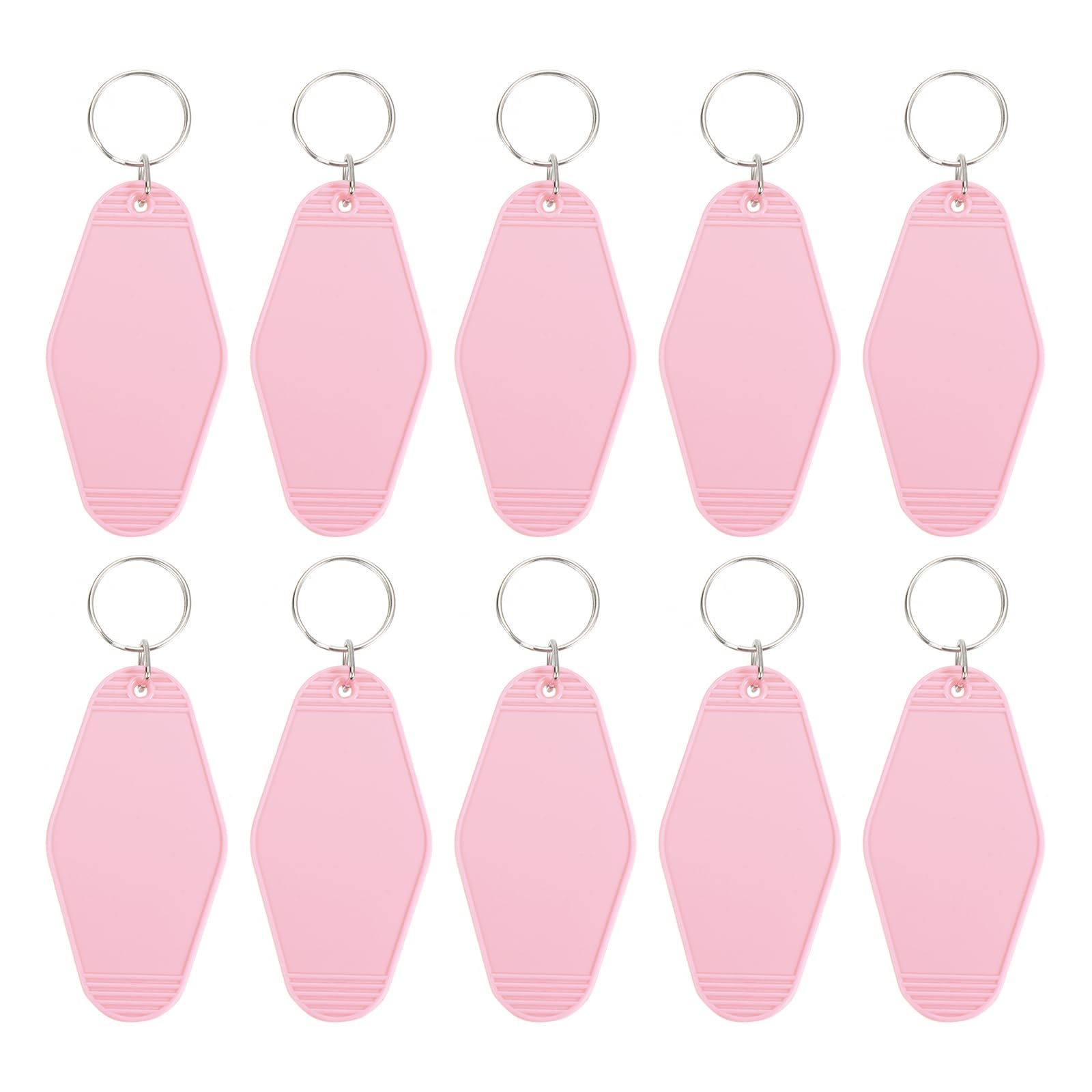 PATIKIL Vintage Motel Keychain, 10 Pack Blank Hotel Keychains Rhombus Retro Key Tag for DIY Crafts Ornament Backpack Luggage Labels Tags, Light Pink