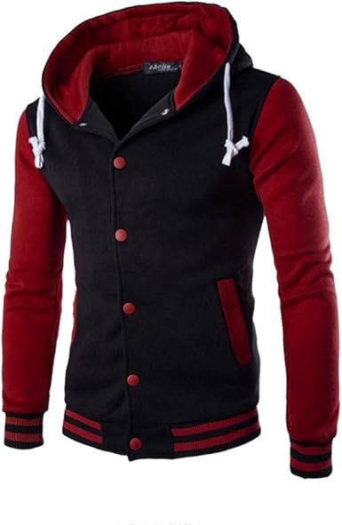 Omina Mens Bomber Jacket With Hoodie Fashion Casual Winter Warm Cotton Slim Fit Lightweight 5 Buttons Outwear Sweatshirt At Amazon Men S Clothing Store