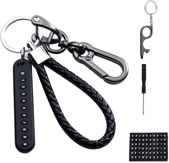 Lessmon Keychain for Women, Men with Stylus Door Opener, Key Ring