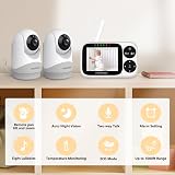 HelloBaby Baby Monitor 2 Cameras Night Vision 3.2 inch IPS Screen view 3