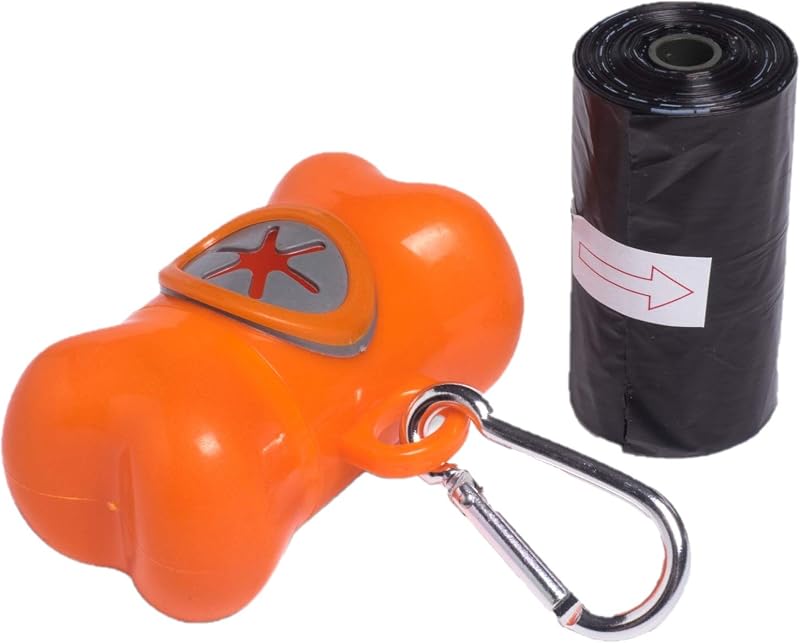 Petface Dog Poop Bag Dispenser with Snap Clip Attachment, 20 Bags Included