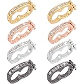 PandaHall 8pcs 4 Colors Brass Necklace Shortener with Cubic Zirconia Infinity and Mini Pearl Enhancer Push Clasp with Secure Lock Connector for Bracelets Jewelry Making
