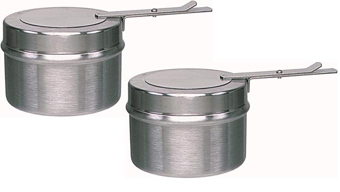 Gastro-Bedarf-Gutheil Ersatz Brennpastenbehälter aus Edelstahl für Brennpaste Chafing Dishes Fondue Speisewärmer (2er Pack)
