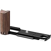 Haoge X-E5 Grip Wooden Side Handle for Fujifilm XE5 Camera - L-Shape Retro Premium Wood Grip with Quick Release Plate, Extra Tripod 1/4 Hole & Hot Shoe Hole Black HG-XE5-B