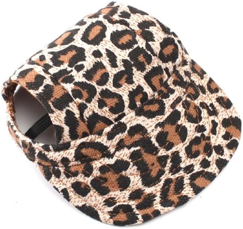 OCSOSO Pet Dog Canvas Hat Sports Baseball Cap with Ear Holes for Small Medium Dogs