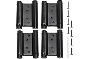 BENERAY 3" Double Action Spring Hinges, Self Closing Door Hinges for Saloon Cafe Pub Swinging Doors, 201 Stainless Steel, Including Pins and Screws, 4-Pack