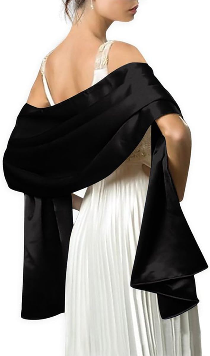 Satin Shawls and Wraps for Evening Dresses Bridal Party Special Occasion by Lansitina