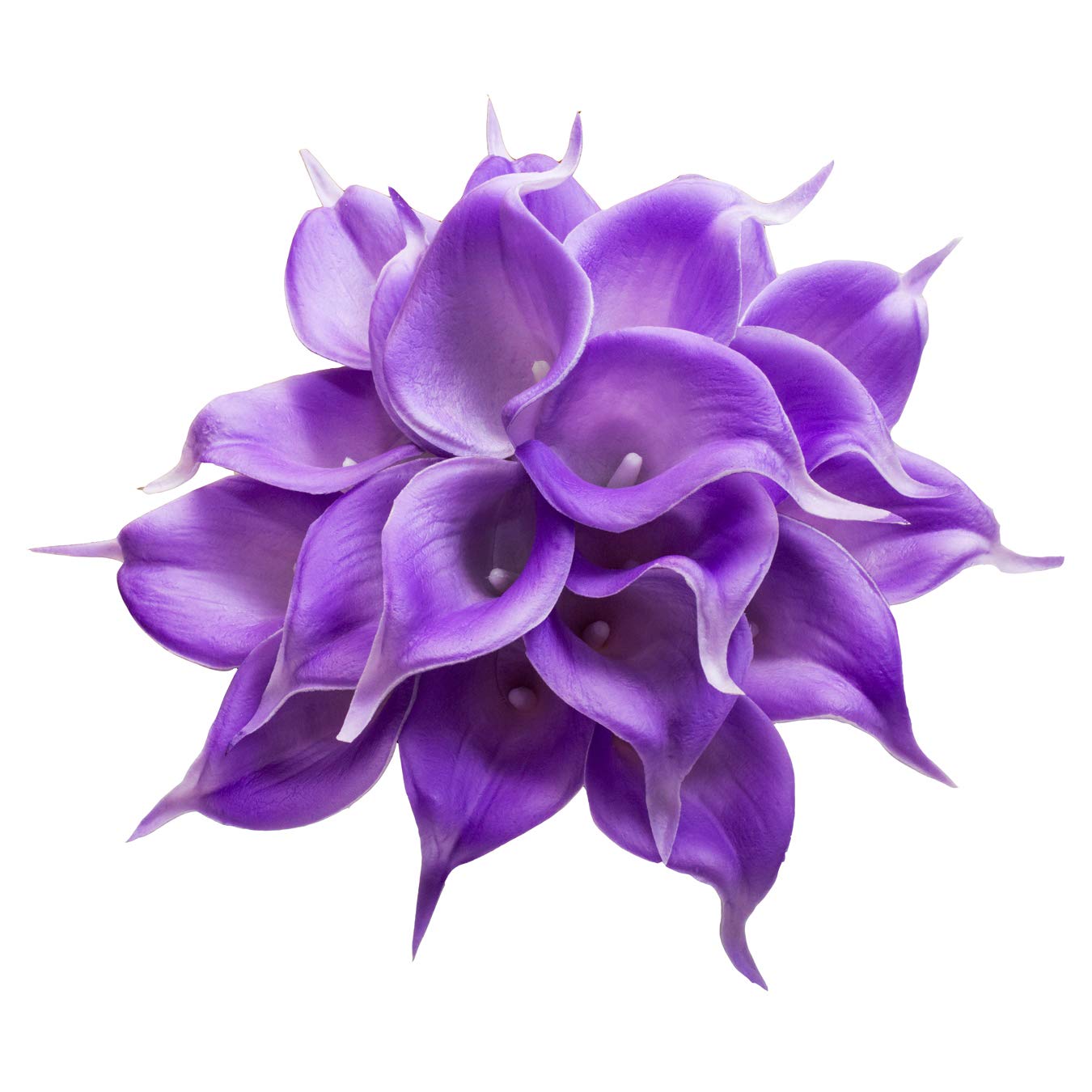 DuHouse 20Pcs Artificial Calla Lily Flower Real Touch Latex Flowers for DIY Wedding Bouquet Party Home Decor (Purple)