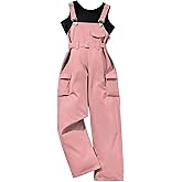 Ecolala Girls Overalls Sleeveless Crop Top and Casual Wide Leg Jumpsuit 2 Pieces Outfits