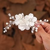 JONKY Flower Bride Wedding Hair Clip Bridal Rhinestone Barrettes Accessories for Women