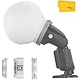 Godox ML-CD15 Diffusion Dome w/3 adapters, Flash Light Diffuser, Fit for Godox V1 Pro V1 AD100 Pro AD200Pro AD300Pro AD400Pro V860III V860II V850III TT685II TT600 TT600S AD200 ML60II Bi ML30 ML60, etc