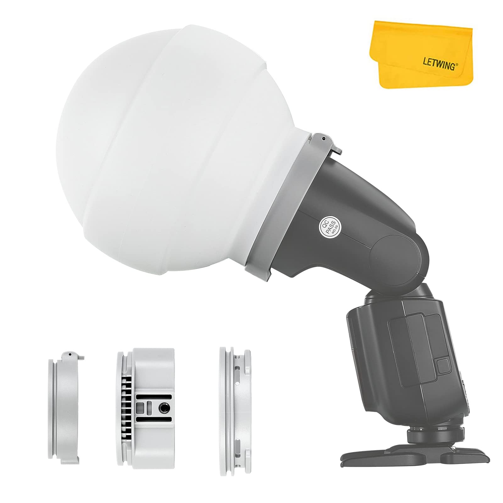 Photo 1 of Godox ML-CD15 Diffusion Dome w/3 adapters, Flash Light Diffuser, Fit for Godox V1 Pro V1 AD100 Pro AD200Pro AD300Pro AD400Pro V860III V860II V850III TT685II TT600 TT600S AD200 ML60II Bi ML30 ML60, etc