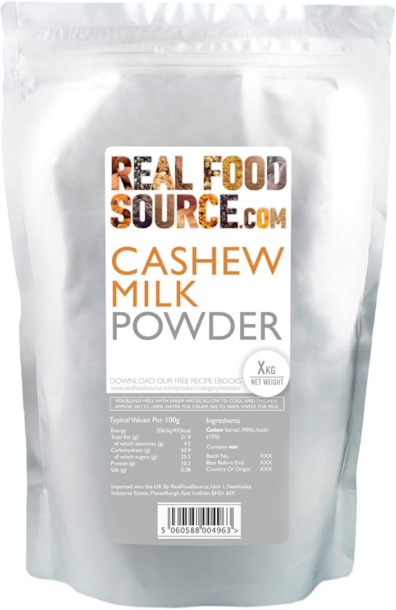 RealFoodSource Cashew Milk Powder 500g Dairy Free Amazon.co.uk Grocery