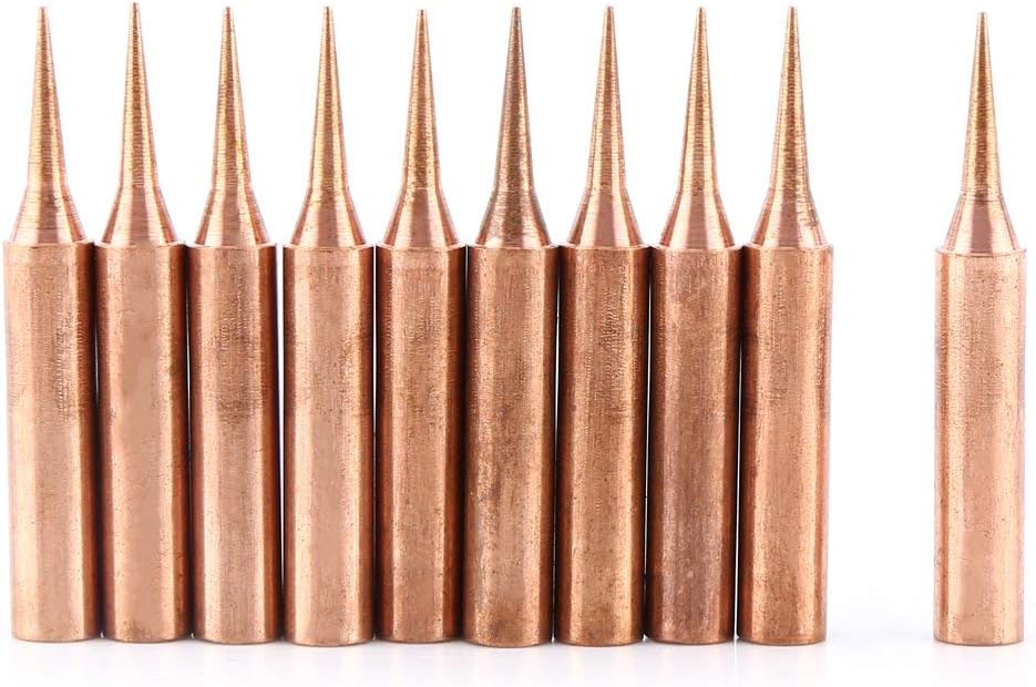 TOPINCN 10-Piece Pure Copper Soldering Iron Tips Set, 900M-T-I, 43cm Length, 4mm-6.7mm Diameter for 936/937 Soldering Station - Image 5