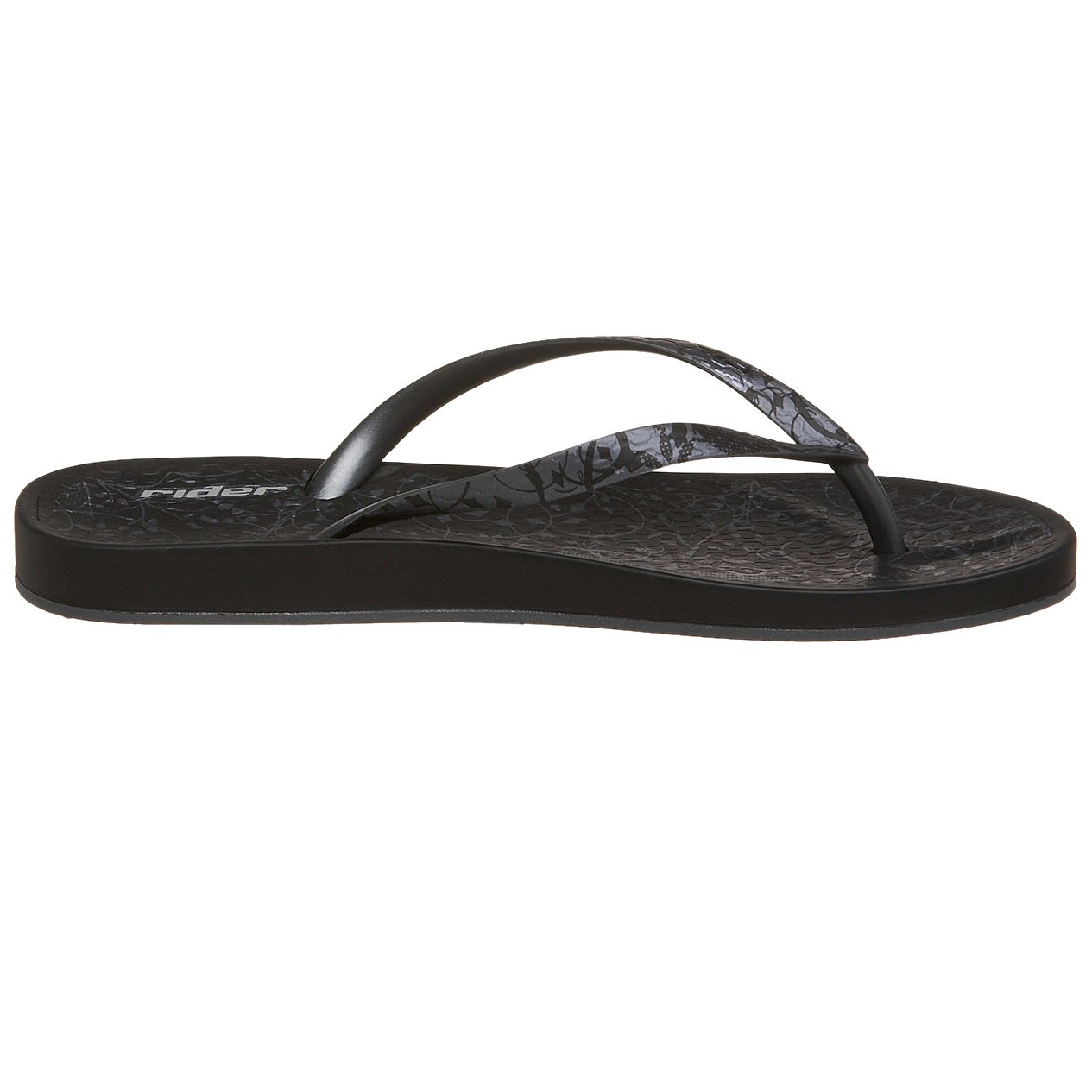 rider women's romantic thong, black/silver/dark grey, 10 m