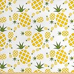 Pineapple Decor Fabric by the Yard by Ambesonne, Pineapple Pictogram Decorative Vintage Pattern Farm Vibrant Color Artwork, Decorative Fabric for Upholstery and Home Accents