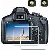 ULBTER Screen Protector for Canon EOS Rebel T7 T6 T5 2000D Camera [3+2Pack] | 3 PCS Tempered Glass Flim &amp; 2 Hot Shoe Cover 0.3mm 9H Hardness Anti-Scrach Anti-Fingerprint Anti-Bubble