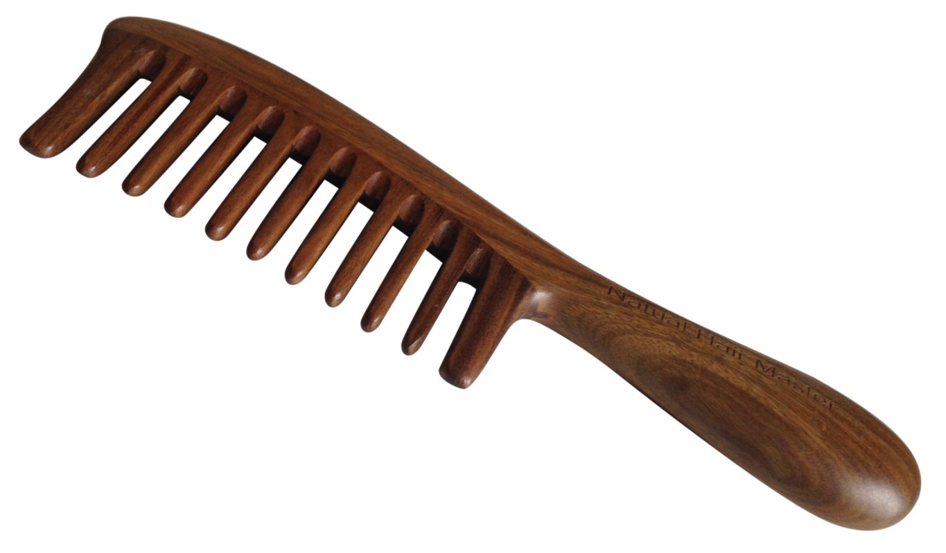 Wide Tooth Large Aromatic Sandalwood Wooden Comb for Detangling Thick