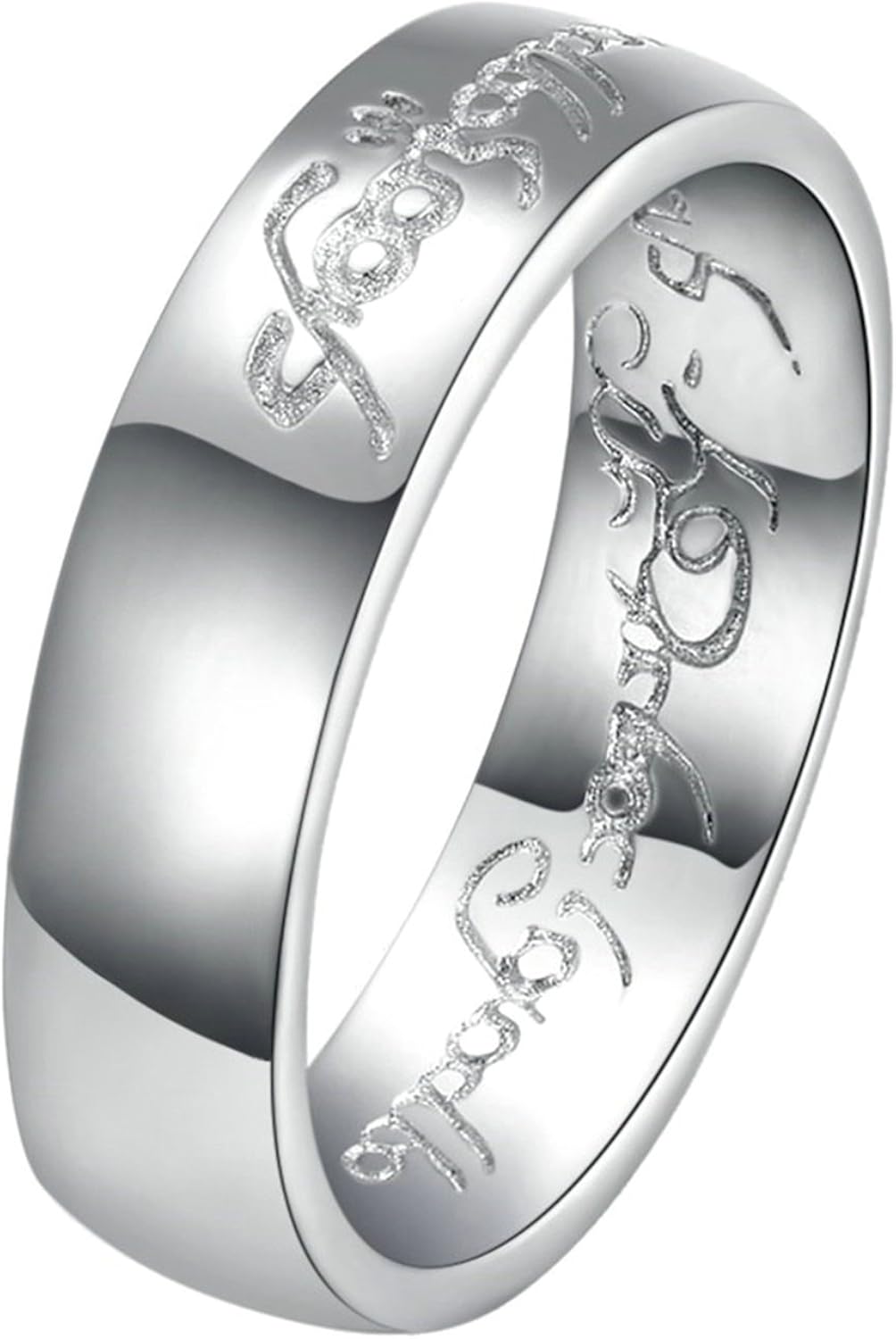 KnBoB Men's Rings SilverPlated Arabic Text Engraving Men's Rings