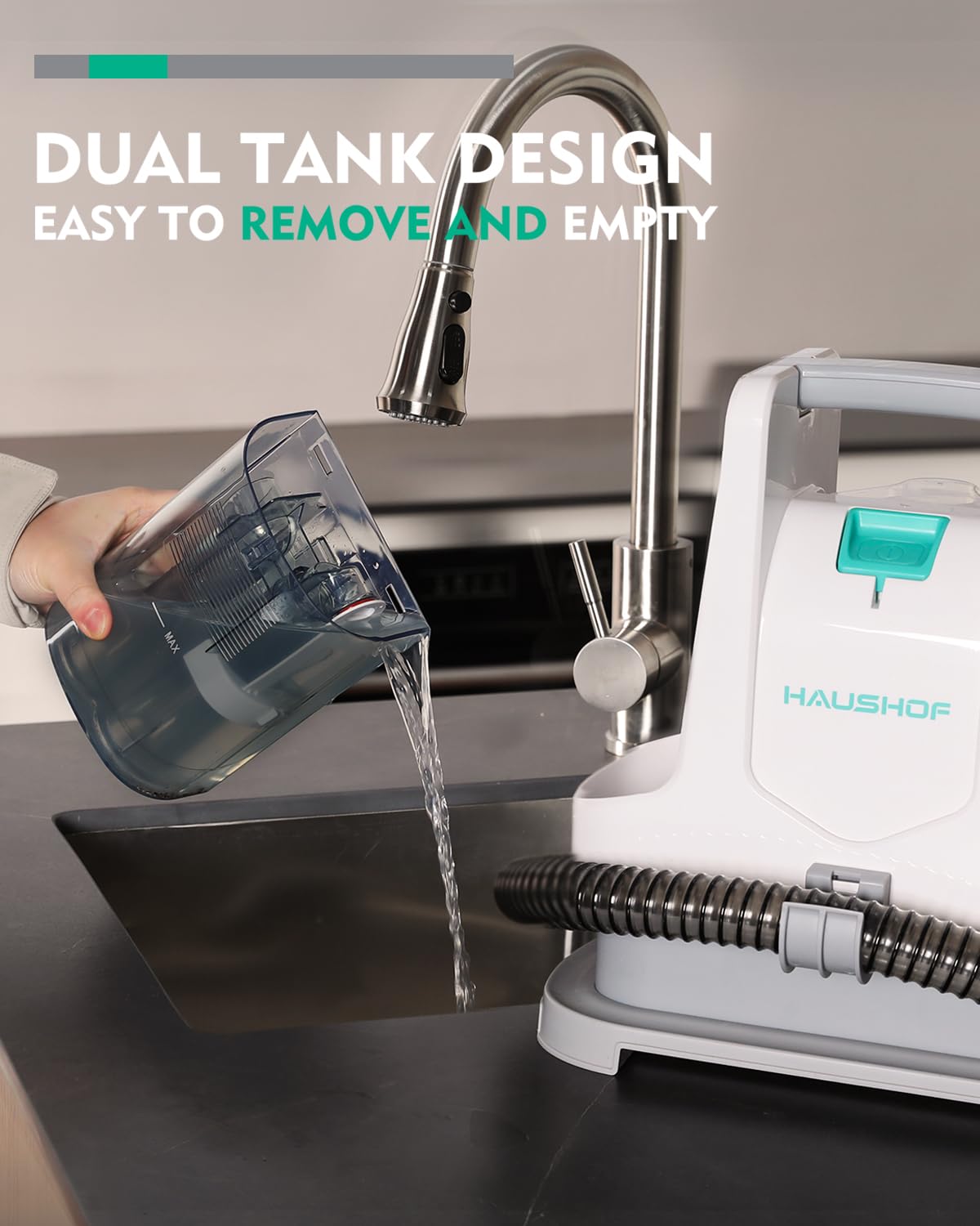 HAUSHOF Portable Carpet Spot And Upholstery Cleaner, Lightweight