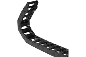 uxcell Drag Chain Cable Carrier Open Type with End Connectors R55 25X57mm 1 Meter Plastic for Electrical CNC Router Machines