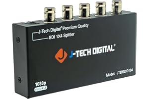 J-Tech Digital SDI Splitter | 1 Input, 4 Outputs | Supports 1320ft. | Compatible with SD, HD, 3G-SDI for Cameras, Monitors