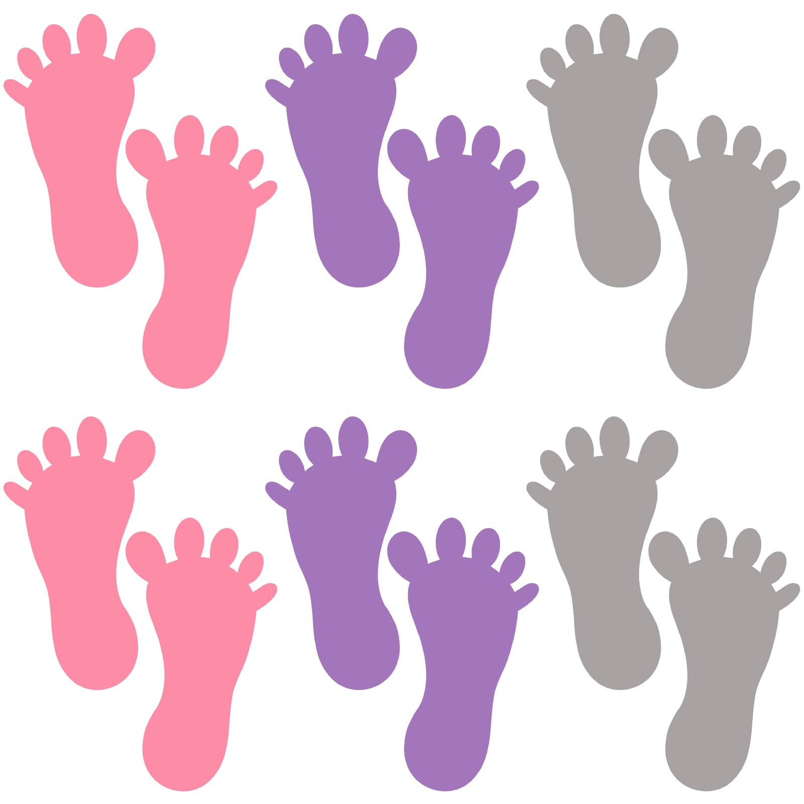 NUOBESTY Footprint Sticker Self-Adhesive Floor Decals for Kids Room Nursery Floor Stairs Decor 9 Pairs - Random Color