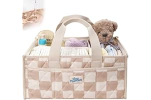 Tiny Marvels Baby Diaper Caddy Organizer, Water Repellency Baby Basket for Newborn Essentials and Diaper Station, Gift for Baby Shower and Registry Must-Have, Portable Storage for Travel