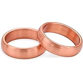 MagEnergy 2Pcs Solid Pure Copper Ring for Men & Women, Uncoated 6mm Wide, Non-Magnetic Smooth Polish, Sizes 4.5-10.5