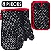 Oven Mitt and Potholders, DEIK Heat Resistant Oven Mitts Kit, Kitchen Cooking Gloves.