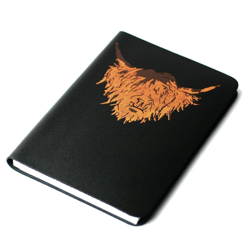 Highland Cow Leather Journal - Black Isle - Small - A6
