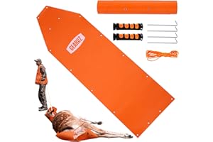 GearOZ Deer Drag Sled Thickened Game Hauler Strap Reduce Ground Friction & Transport Game Easier Heavy Duty Deer Pull Rope for Dragging Deer Cart Deer Hunting Accessories Gift for Hunters, Orange