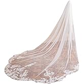 EllieWely Cathedral Length 1 Tier Lace Wedding Bridal Veil F13