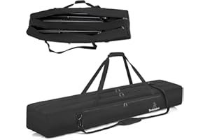 TORIBIO 60" Multifunctional Tripod Bag, Heavy Duty Tripod Carrying Case with Dual Compartment for Music Stand, Mic Stand, Speakers Stand, Tripods, Lights, Boom Stand, Cameras, Monopods Stand