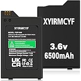 XYIRMCYF 2PCS PSP 1000 Battery (New Upgrade), 6500mAh New 0 Cycle High Capacity Battery for Sony PSP 1000 PSP-110 PSP-280 Con