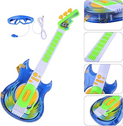 blue toy guitar